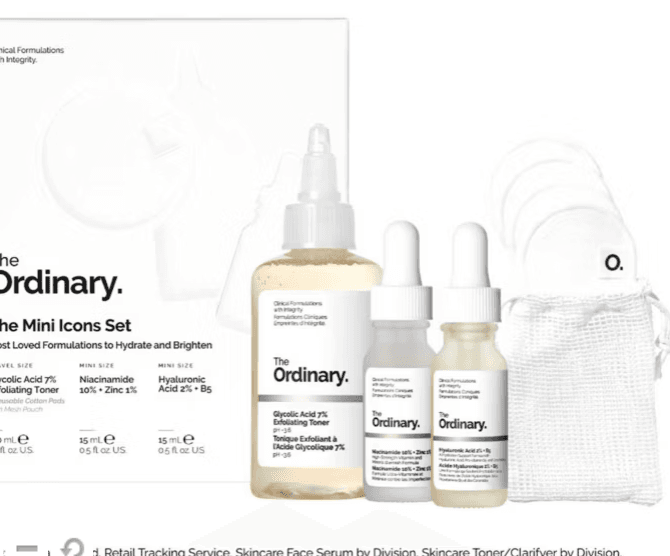 Image of The Mini Icons Limited Edition Skincare Gift Set featuring Glycolic Acid offer The Mini Icons Limited Edition